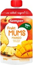 Semper Fruktmums Mango 110G, Omenaa, Mangoa Ja Ananasta Hedelmäsose Alk. 6Kk (7310100709127)