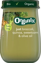 Organix Just Luomu Parsakaali. Maissi, Kvinoa & Oliiviöljy 190G, Vihannessose Alkaen 6 Kk (7310100749970)