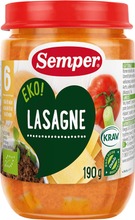 Semper Eko 190G Lasagne, Alkaen 6 Kk Luomu Lastenateria (7310100954305)