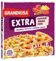 Grandiosa Extra Pepperoni, Kana Ja Ananas Kiviuunipizza 400G