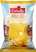 Estrella Maalaissipsi Cheddar & Punasipuli 180G (7310532301234)