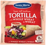 Santa Maria Tortilla Whole Wheat Medium Täysjyvätortilla 8 Kpl 320 G