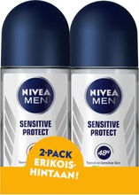 Nivea Men 2X50ml Sensitive Protect Deo Roll-On -Antiperspirantti (7319470066199)