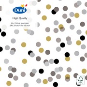 Duni 20Kpl 24Cm 3-Krs Dream Dots Musta Lautasliina (7321011912575)