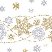 Duni 20Kpl 24Cm 3-Krs Snow Glitter Valkoinen Lautasliina (7321011957583)
