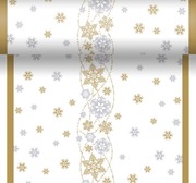 Duni Dunicel 0,4X4,8m Snow Glitter Valkoinen Perforoitu Poikkiliina (7321011957644)