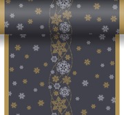 Duni Dunicel 0,4X4,8m Snow Glitter Musta Perforoitu Poikkiliina (7321011957699)