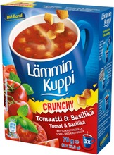 Blå Band Lämmin Kuppi Crunchy Laktoositon Tomaatti-Basilikakeitto  Krutongeilla 3X23g (7322550033554)