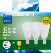 Rainbow Led-Lamppu 5,7W E14 470Lm Himmeä Lasi 3Kpl (7340011485025)