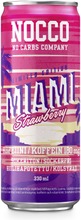 330Ml Nocco Bcaa Miami Strawberry, Aminohappoja, Kofeiinia Ja Vitamiineja Sisältävä Mansikanmakuinen Hiilihapotettu Energiajuoma (7340131601374)