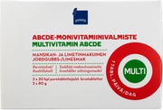 Rainbow Abcde-Monivitamiinivalmiste Mansikka-Lime 3X20kpl