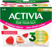 Danone Activia Mansikkajogurtti - Ei Lisättyä Sokeria 4X125g (7350000550245)