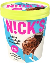 Nick's Chocolate Brownie Suklaajäätelöä, Brownietaikinaa Ja Suklaakastiketta 473Ml (7350104400545)