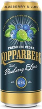 Premium Cider Kopparberg With Blueberry & Lime 4,5%, Mustikan & Limen Makuinen Omenasiideri Tölkki 44Cl (7393714160805)