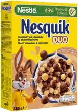 Nestlé Nesquik Duo 325G Kaakaomuroja Ja Valkoisella Suklaalla Kuorrutettuja Muroja (7613031570126)
