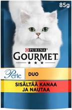 Gourmet 85G Perle Kanaa & Nautaa Delicate Meats Duo Kissanruoka (7613033585814)