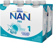 Nestlé Nan 6X500ml Pro 1 Maitopohjainen Käyttövalmis Äidinmaidonkorvike (7613036646567)