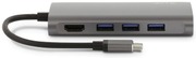Lmp Usb-C Mini Dock Hdmi 3X Usb 3.0 Ethernet Sd/Microsd Usb-C Charging Harmaa (7640113431808)