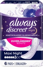 Always 6Kpl Discreet Maxi Night Pads Inkontinenssiside (8001090066046)