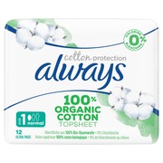 Always Cotton Protection Normal S1 Siivekkeillä 12Kpl Terveysside (8001841479804)