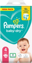 Pampers 124Kpl Babydry S4 9-14Kg Vaippa (8001841768779)