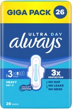 Always 26Kpl Ultra Day&Night 3 Siivekkeillä Terveysside (8001841930534)