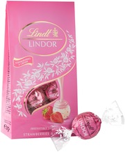 Lindt Lindor Mansikka & Kerma Täyte Valkosuklaakuula 137G (8003340093284)