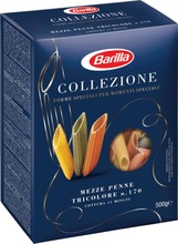 Barilla Collezione Mezze Penne Tricolore Durumvehnäpasta Tomaatilla Ja Pinaatilla 500G (8076809501415)