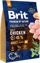Brit Premium By Nature Adult M Keskikokoisille Aikuisille Koirille 3Kg