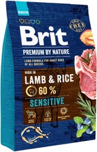 Brit Premium By Nature Sensitive Lammas Herkälle Vatsalle.3Kg