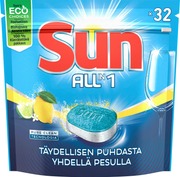 Sun Konetiskitabletti All-In-1 Lemon 32 Tab (8710847911552)