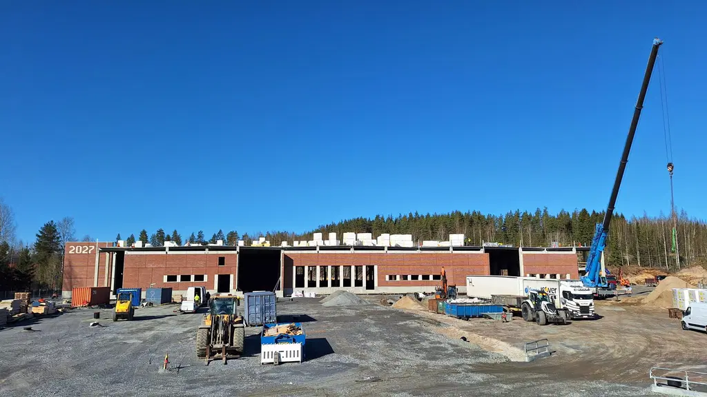 Prisma Heinolan rakennustyömaa keväällä 2026.