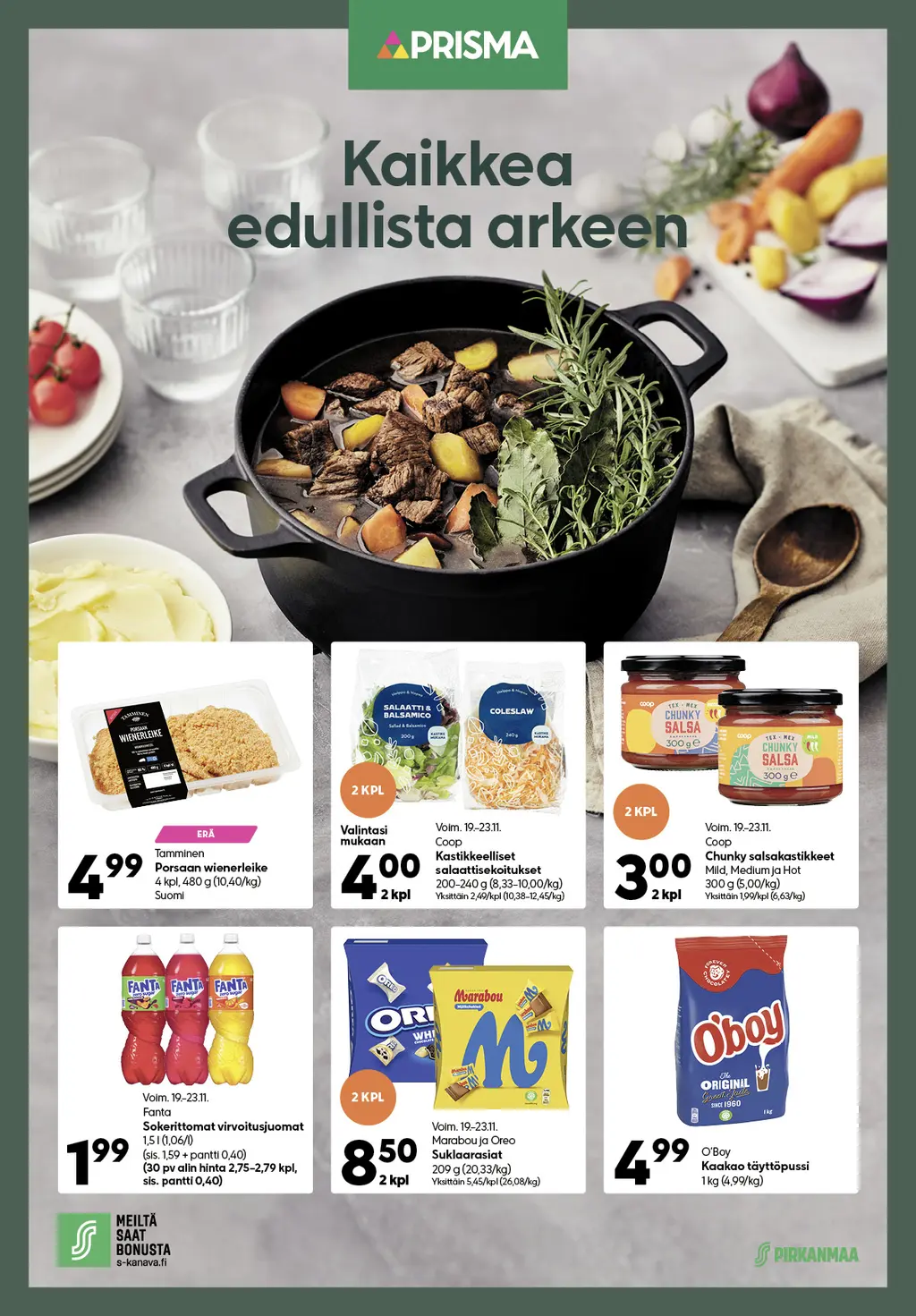 Kaikkea edullista arkeen Prismasta 19.–23.11.