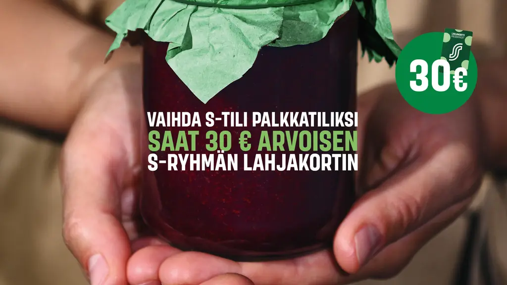 S-Tilistä palkkatili kuvituskuva, hillopurkki naisen käsissä