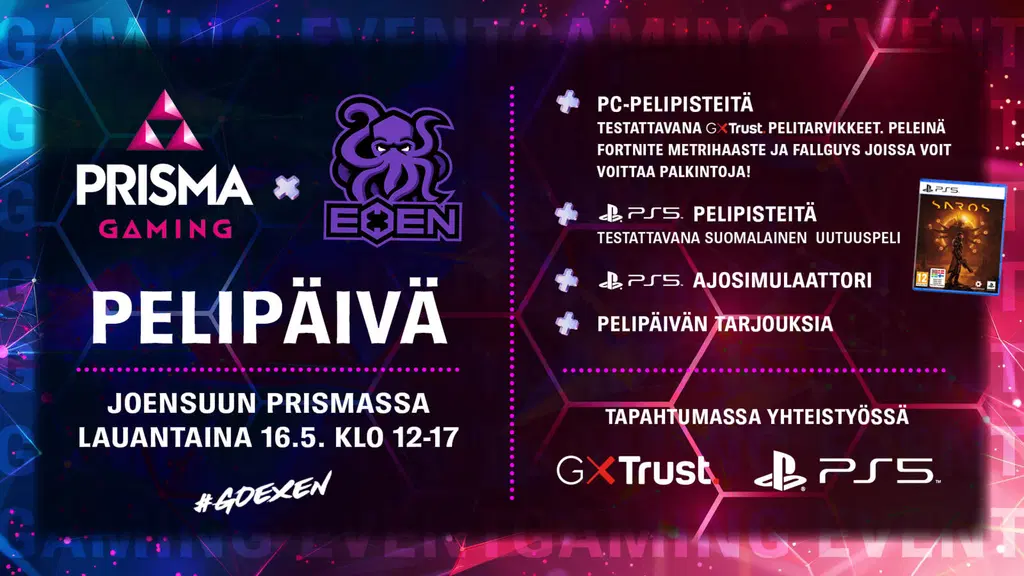 Prisma Gaming x Exen pelipäivä 16.5.