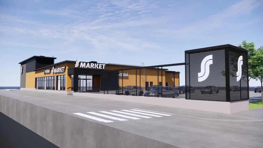 Havainnekuva S-market rakennuksesta