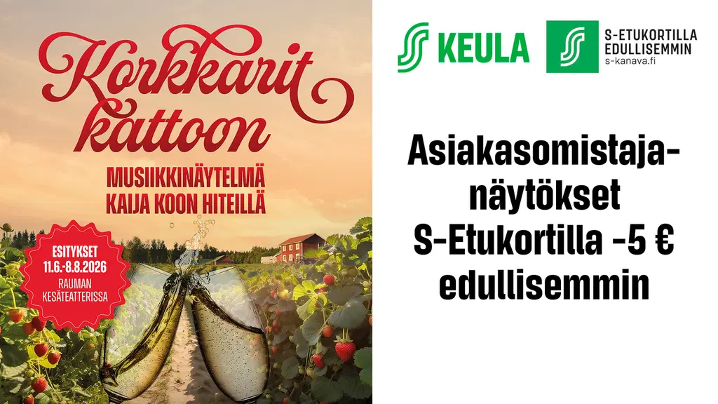 S-Etukortilla -5 € edullisemmin Rauman kesäteatteriin