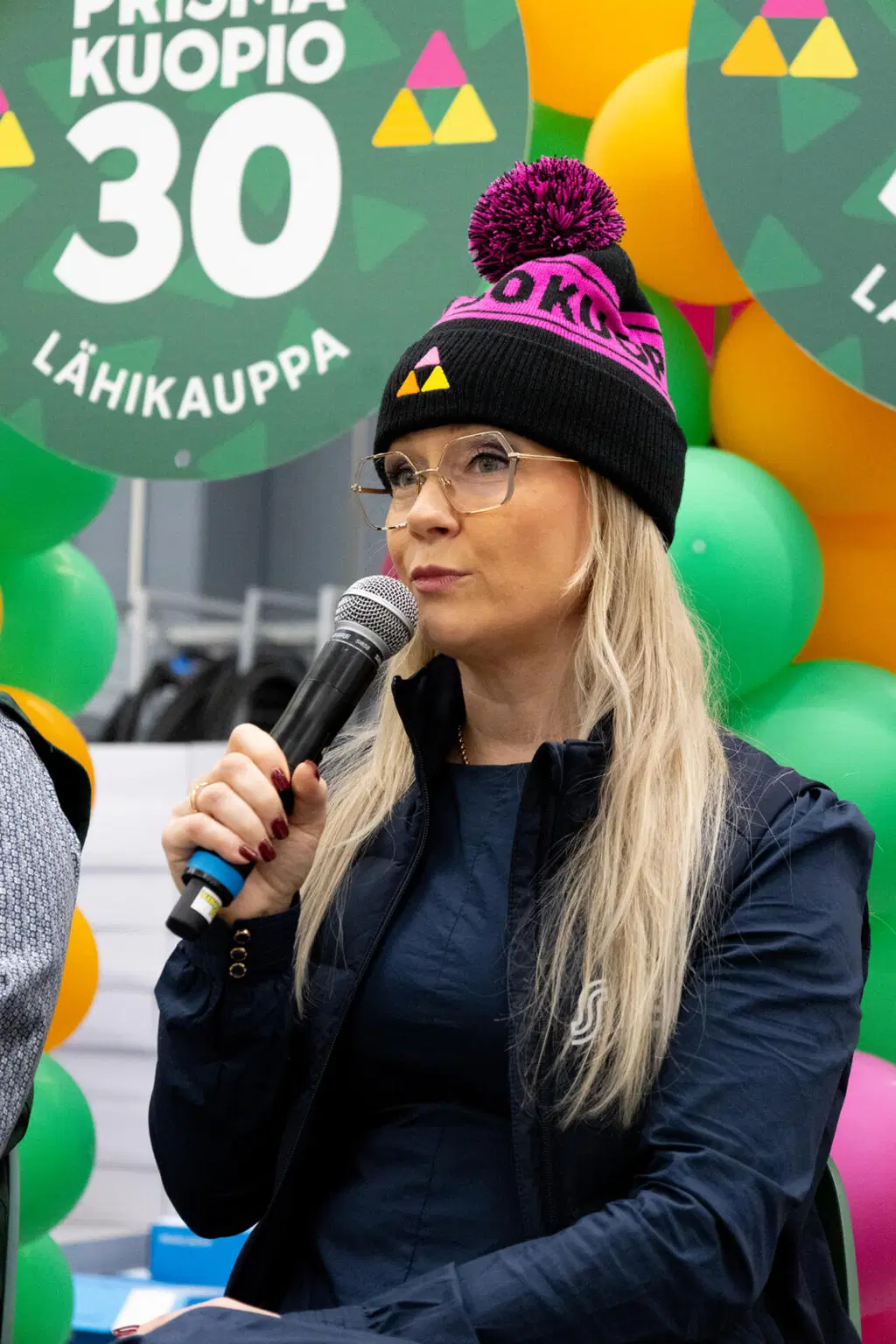 Kuopion Prisman entinen johtaja Kirsi Jeskanen Kuopion Prisman 30-vuotissyntymäpäivillä