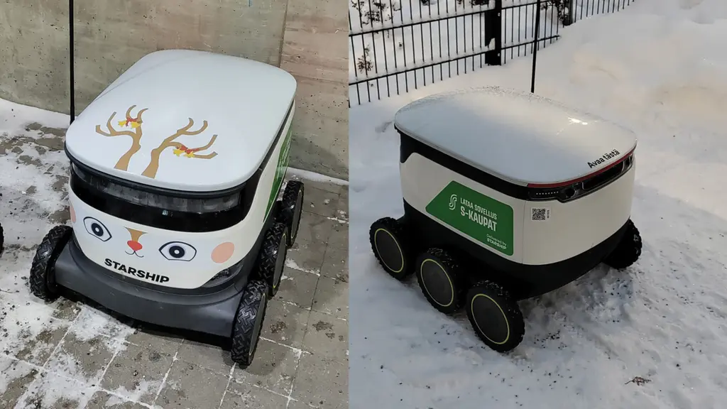 Kuljetusrobotteihin on vaihdettu talvirenkaat. Kuva: Marketta Kuikka