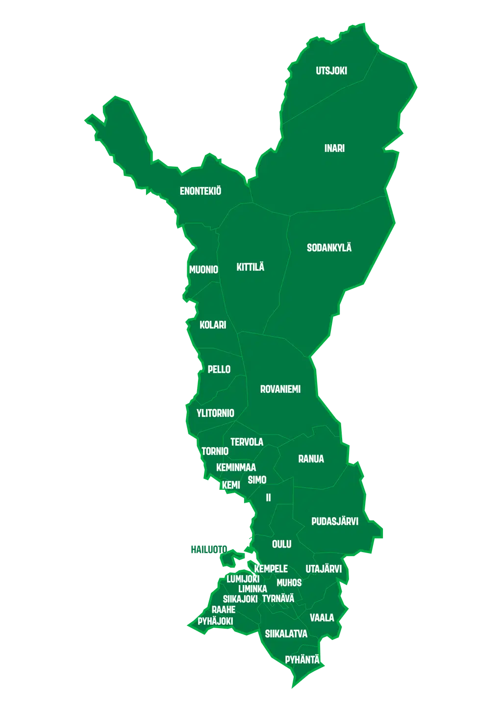 Arinan toimialue kartta