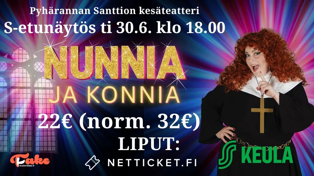 Pyhärannan Santtion kesäteatterin S-Etunäytös 30.6. Nunnia ja konnia