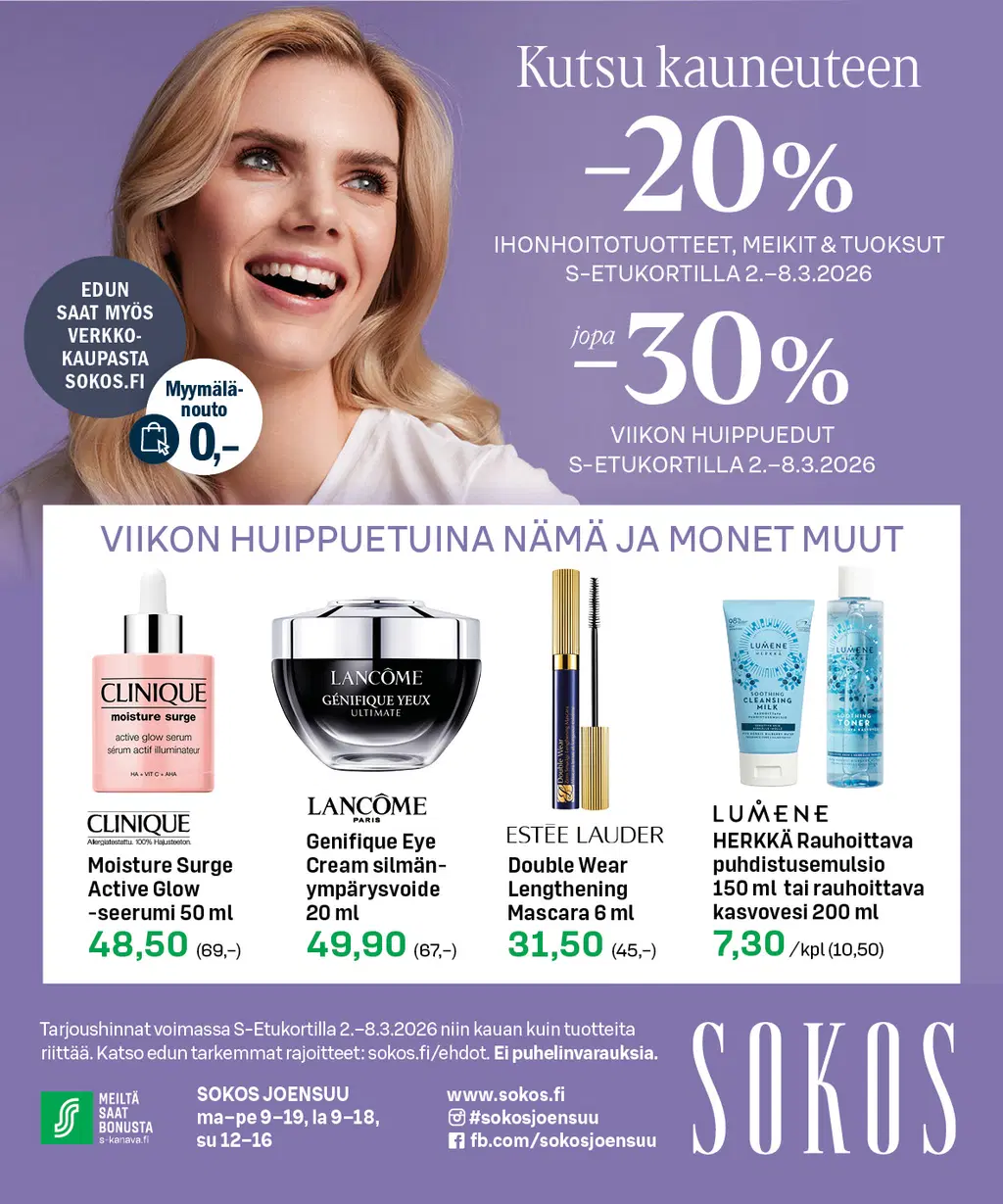 Kutsu kauneuteen Sokoksessa 2.–8.3.2026