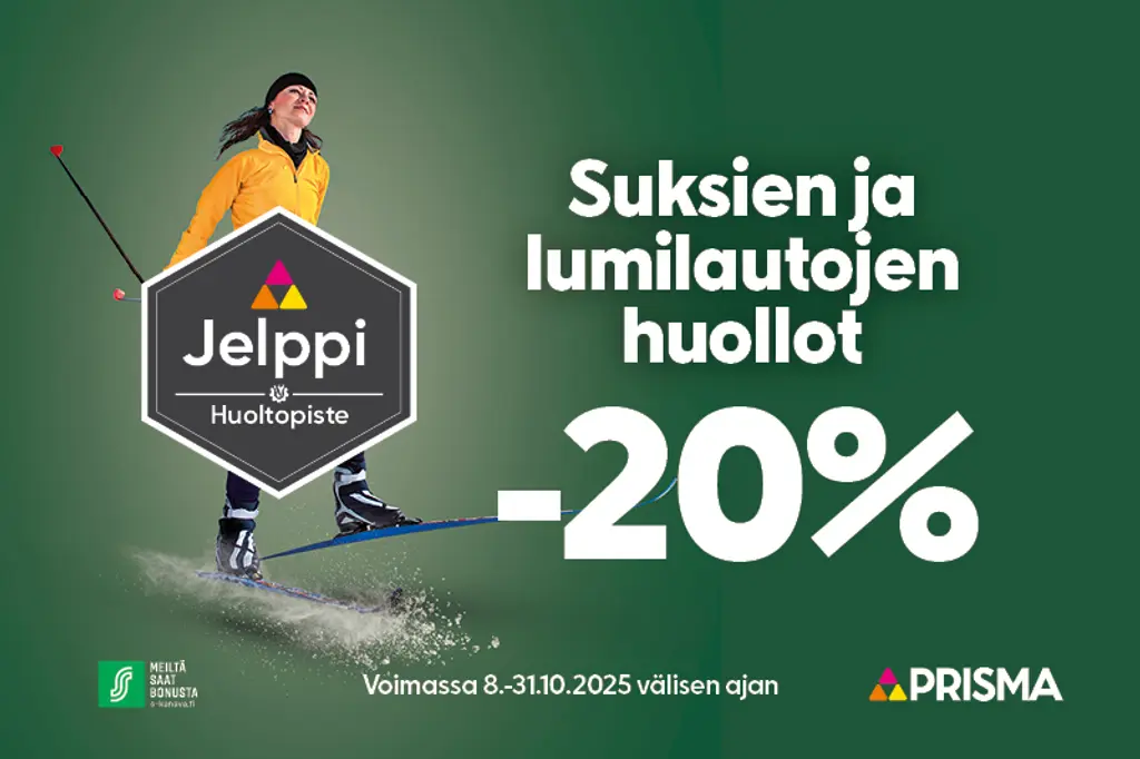 Prisman Jelppi suksihuollon syksykampanjakuva