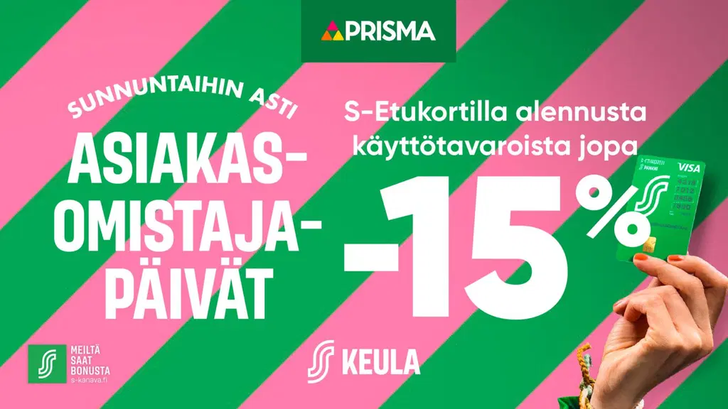 Asiakasomistajapäivät Prismassa 12.-16.11.2025
