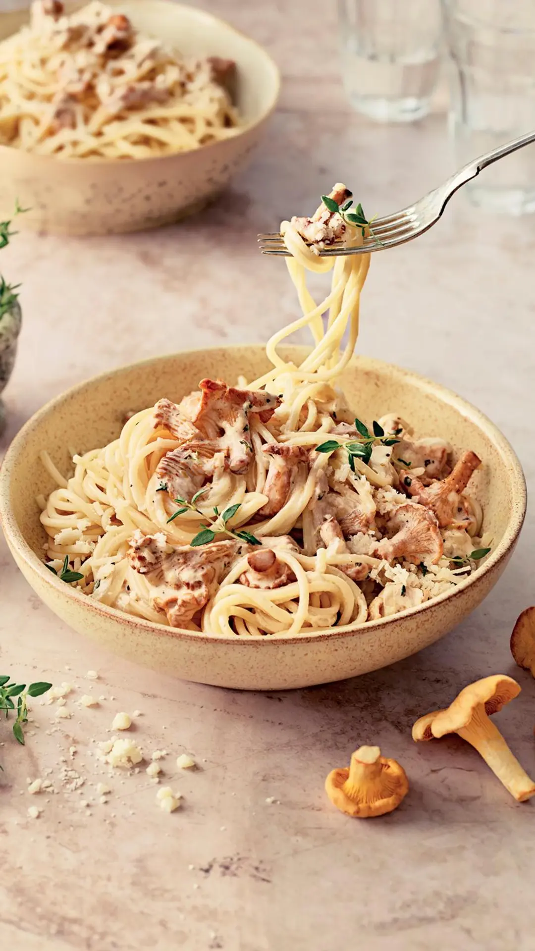 Kermainen kantarellipasta