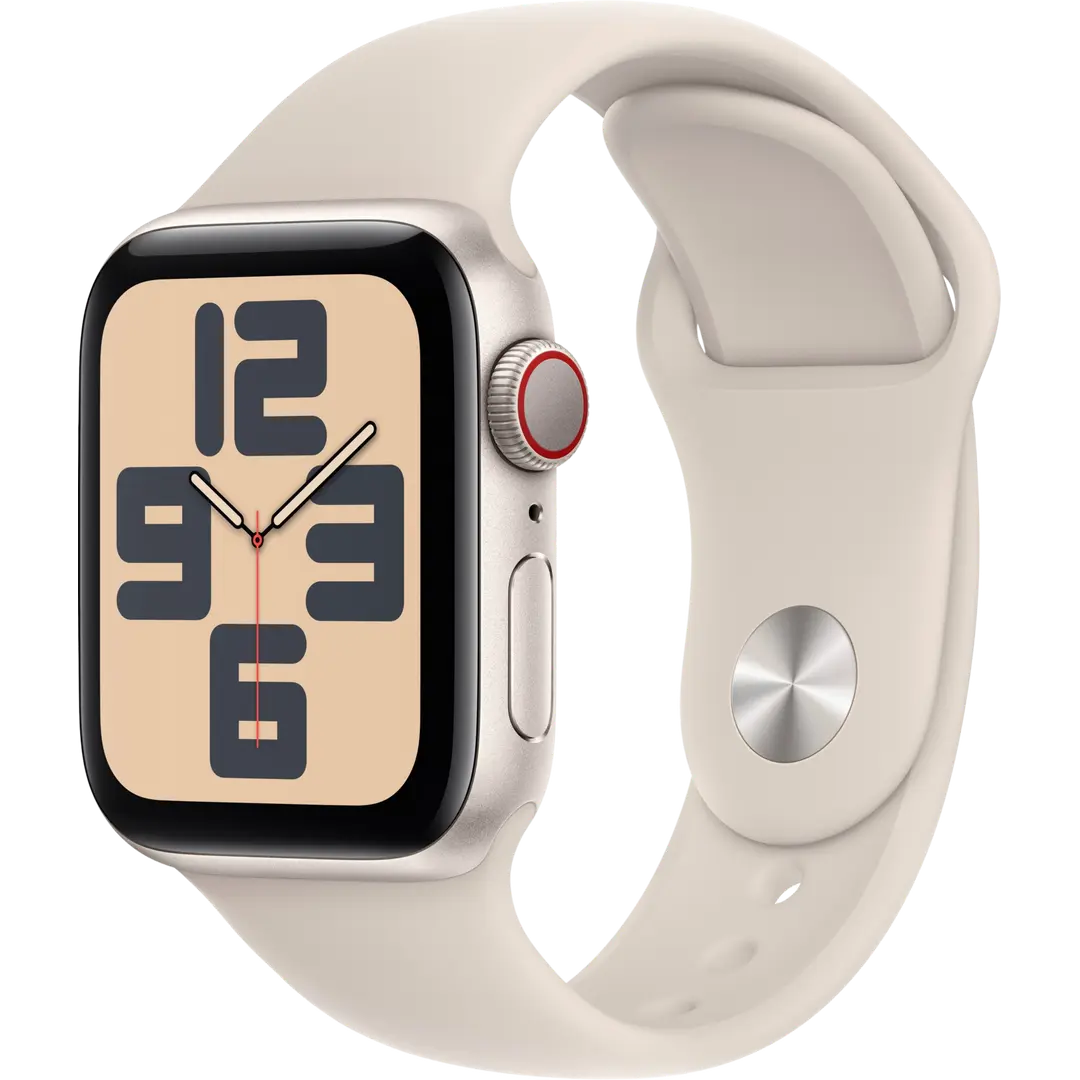 Apple watch SE GPS + Cellular 40mm valkoinen alumiinikotelo valkoinen urheiluranneke - S/M MRFX3KS/A
