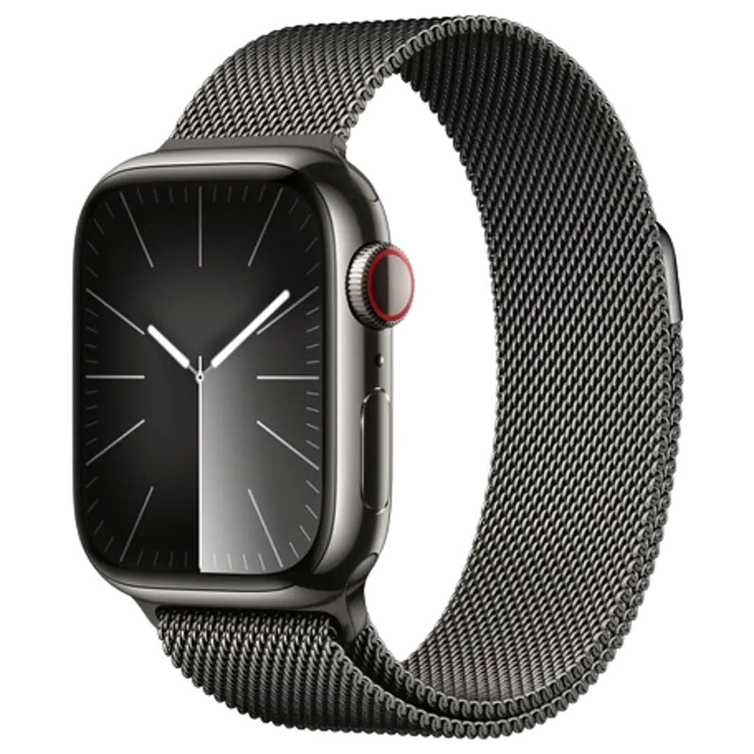 Apple watch Series 9 GPS + Cellular 41mm grafiitin harmaa teräskotelo grafiitinharmaa Milanese ranneke MRJA3KS/A