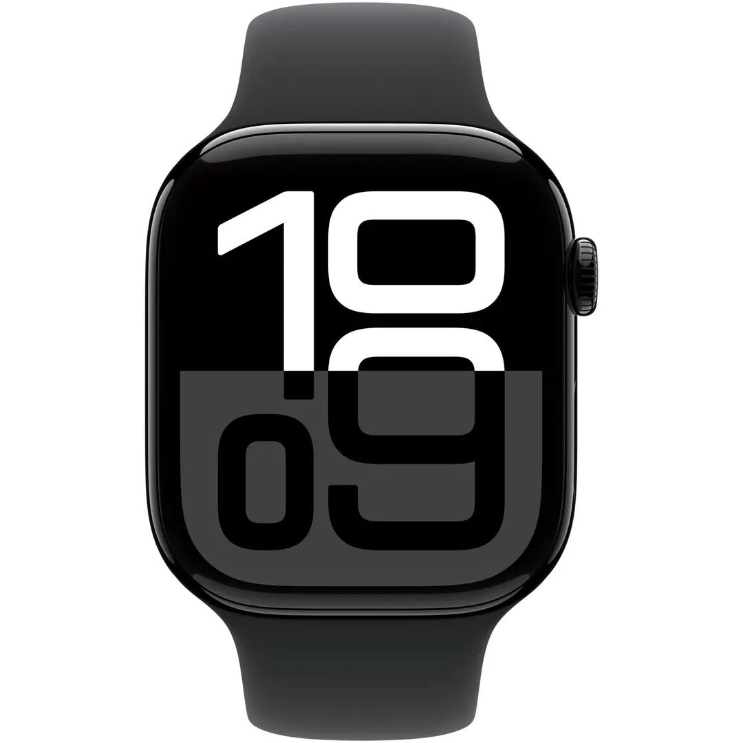 Apple Watch Series 10 GPS + Cellular 46mm Jet Black alumiinikotelo, musta Sport ranneke - M/L - MWY43QN/A