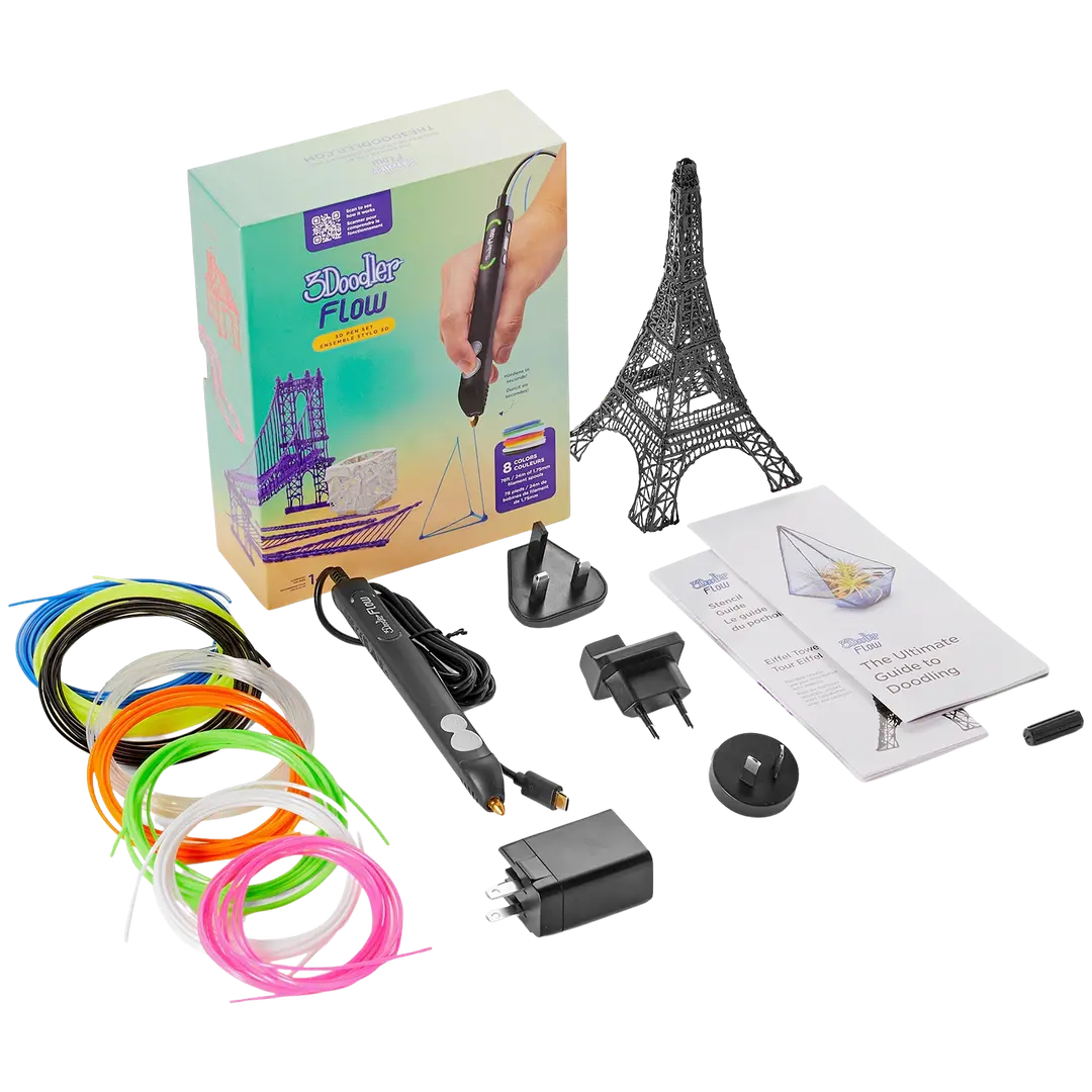 3D kynä 3Doodler FLOW + 8 kpl filamenttirullia