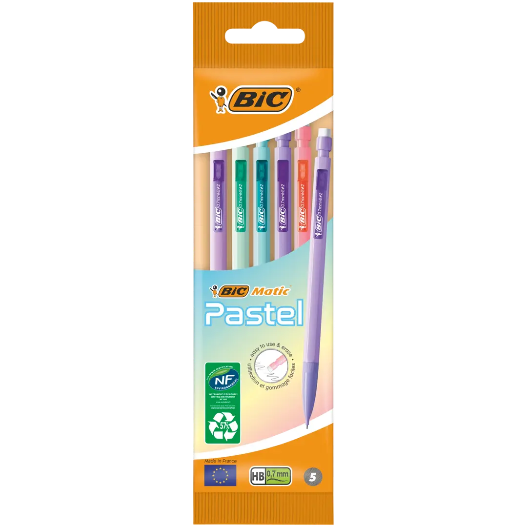 BIC Matic Pastel lyijytäytekynä 5kpl